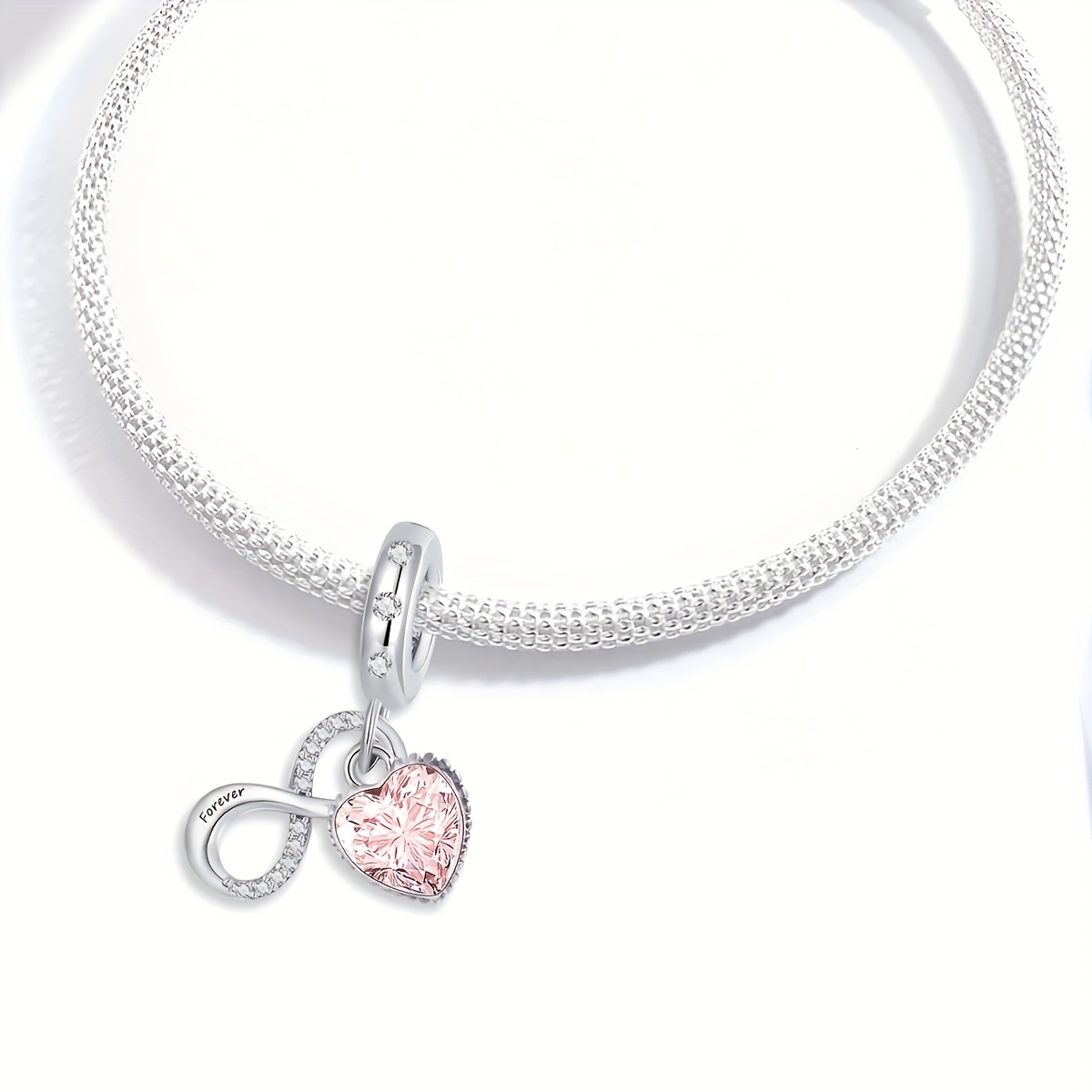 925 Silver Plated Infinity Heart Pendant for DIY Jewellery Making